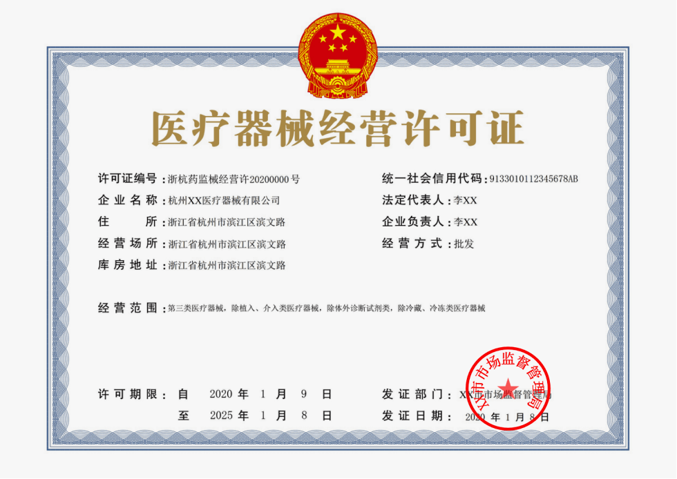 三类医疗器械经营许可证